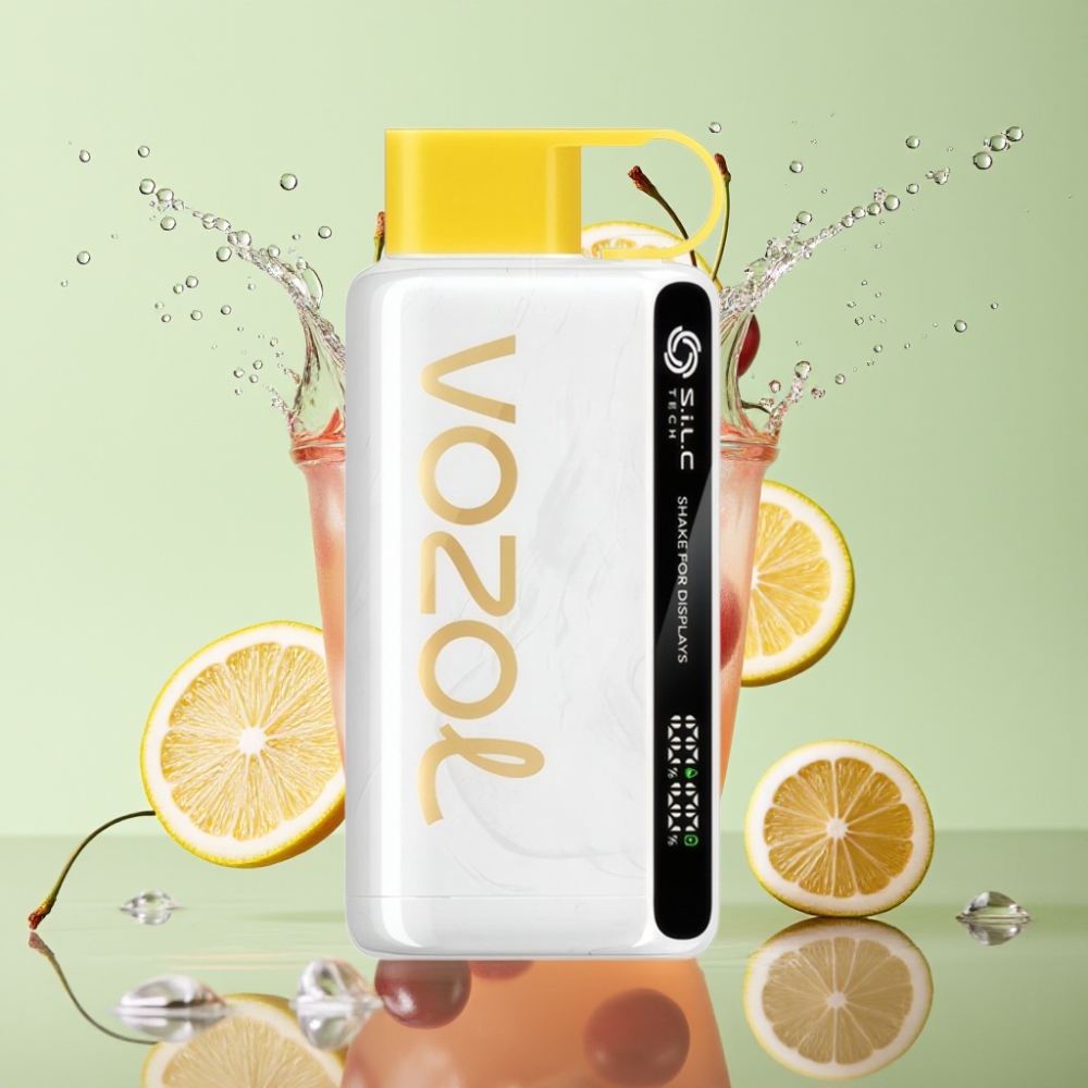 VOZOL STAR 9000/12000 Disposable Vape S.i.L.C TECH 30% Carga Rápida Sabor Limonada de Cereja e Pêssego