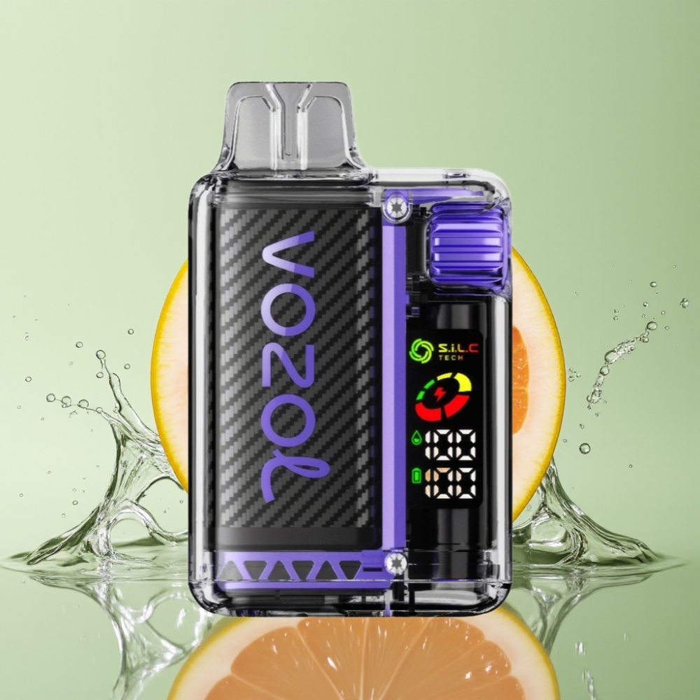 VOZOL Vista 20000 Puffs Recarregável 650mAh 2% Nicotina Tela OLED Sabor Sabugueiro Toranja