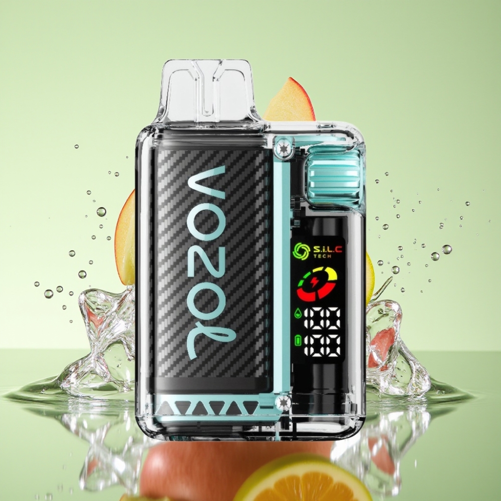 VOZOL Vista 20000 Puffs Recarregável Bateria 650mAh Tela OLED Sabor Maçã Verde Gelada